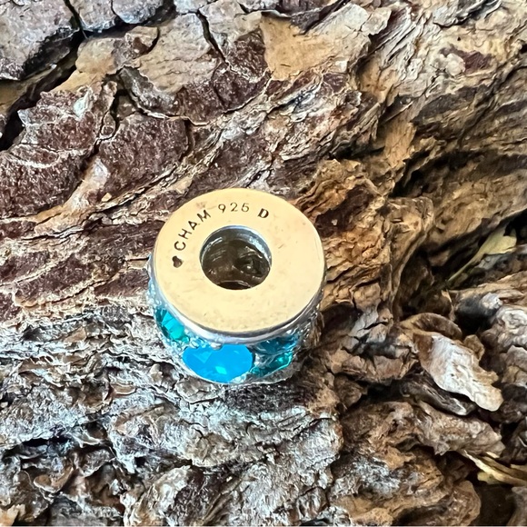 New Chamilia Swarovski Crystals Charm Mosaic Blue Multi Silver Bead Murano - Picture 5 of 13